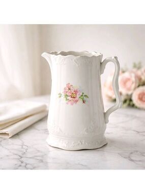 American China Co White Brier Rose Vase #VIN